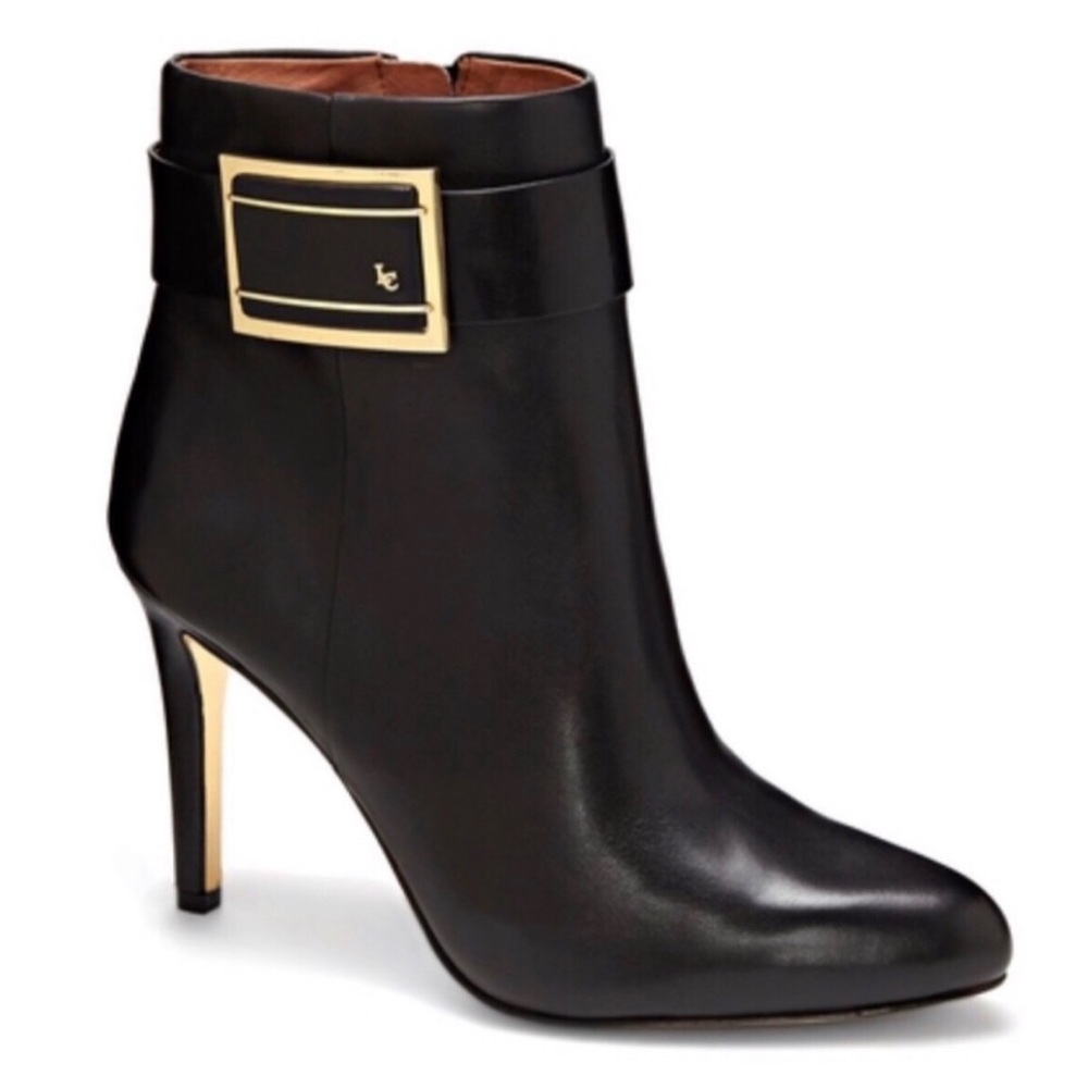 LOUISE ET CIE BLACK LEATHER BOOTIES